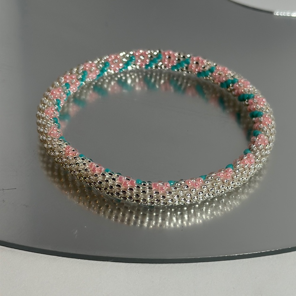 Sashka Pink & Blue Bracelet 8” - #456
